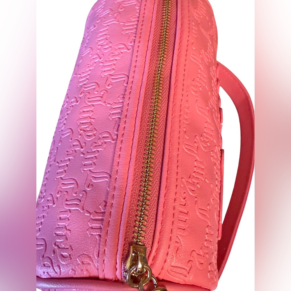 Juicy Couture NWT Pink Embossed Shoulder Bag & Juicy Crown Heart Earrings (P189) - Picture 6 of 12
